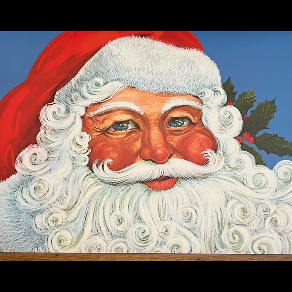 Vintage 5 Plastic Laminate Double Side Placemats Santa Christmas Holiday1994 USA - Picture 6 of 6